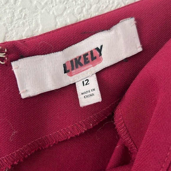 Likely Packard Dress in Raspberry One-Shoulder Fitted Cocktail Party Size 12 - Picture 9 of 9